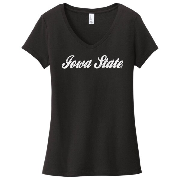 College House Women's Iowa State Black V-Neck T-Shirt